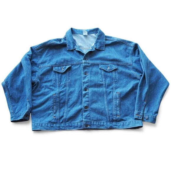 TYCA Embossed "International Paper Riegelwood Mill OSP" Denim Jacket Men's 4XL - Picture 1 of 8